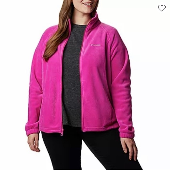 Plus Size Women’s Columbia Benton Springs Full-Zip Fleece Jacket Fuchsia Size 1X - Picture 2 of 9